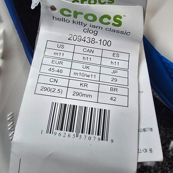 New Crocs Adult Hello Kitty I AM Classic Clogs Mens Size 11 Sandal 209438-100 main image 5